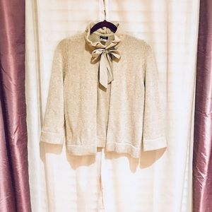 Jcrew | Grey Warm Silk Sash Wool Cashmere Cardigan